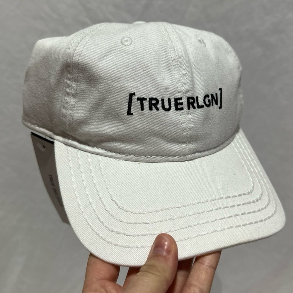 True Religion Core Bracket Baseball Cap Hat White Black New With Tags
